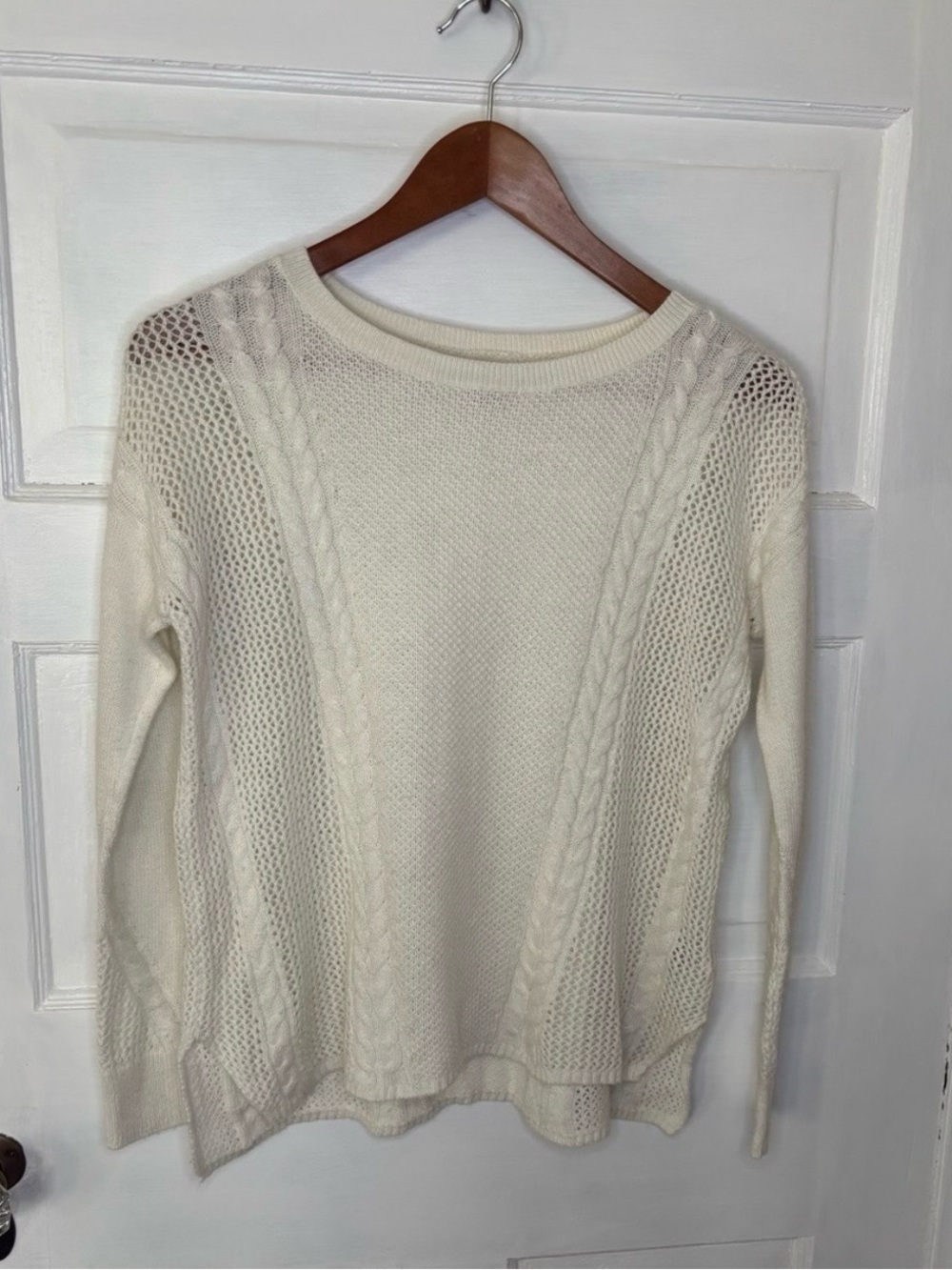 American Eagle Outfitters Cream Cable Knit Sweater